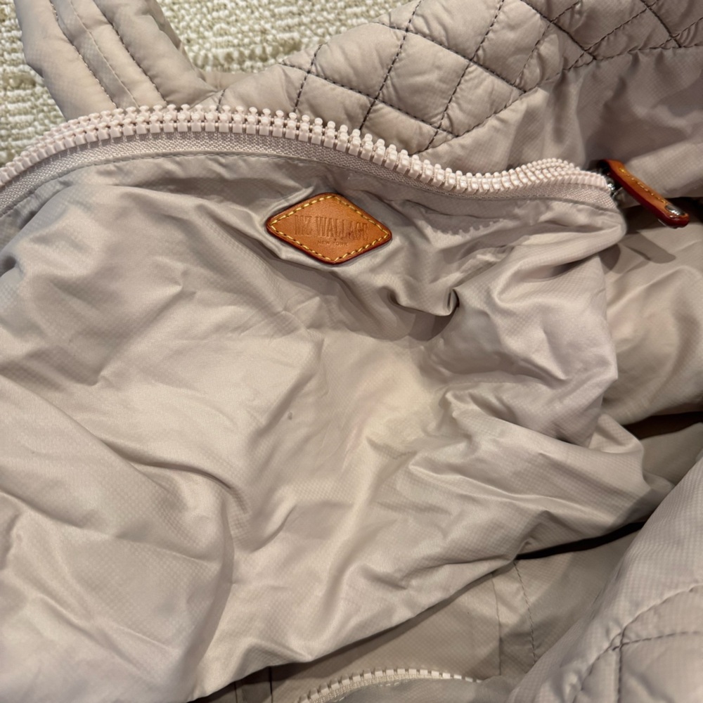 MZ Wallace Quilted Cream and Black Metro Tote Bag - Picture 5 of 8